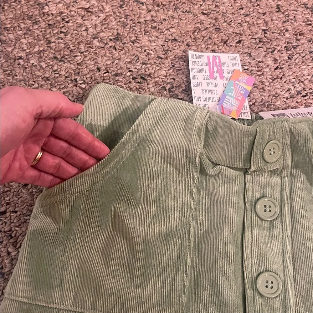 LuLaRoe Olive Button-Front Mini Skirt - Picture 3 of 6